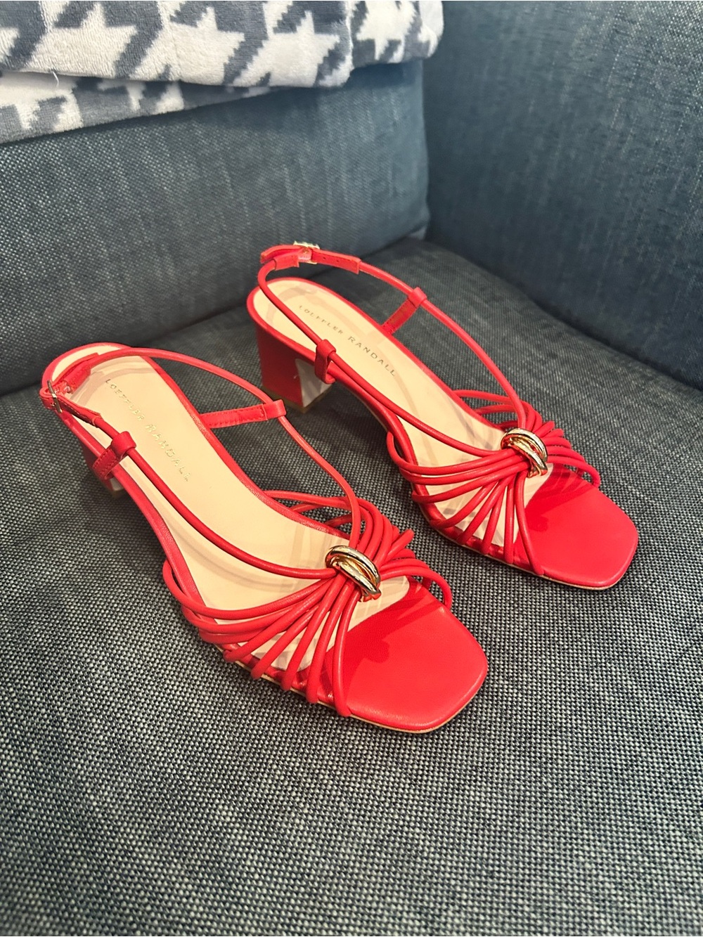 Loeffler Randall Red Minna Slingback Heel Sandals 8